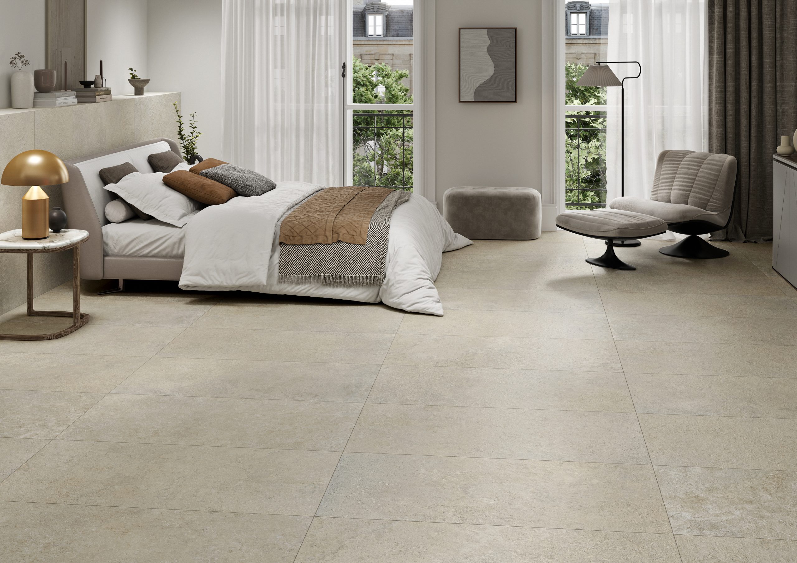F June Caliza Beige Wall and Floor Tiles Matt Porcelain Concrete Effect Roca 30X60CM image 24490