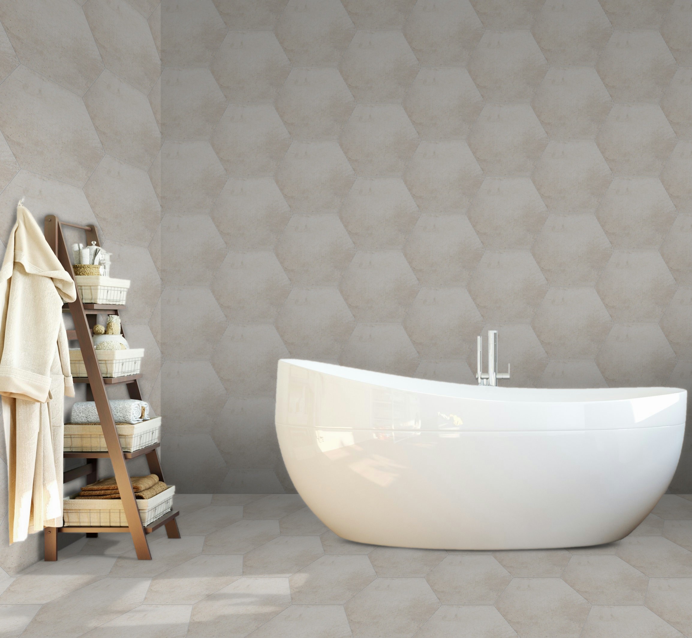 Nabina Ceramic | Hexagon Bone Last Minute Ivory Wall and Floor Tiles ...