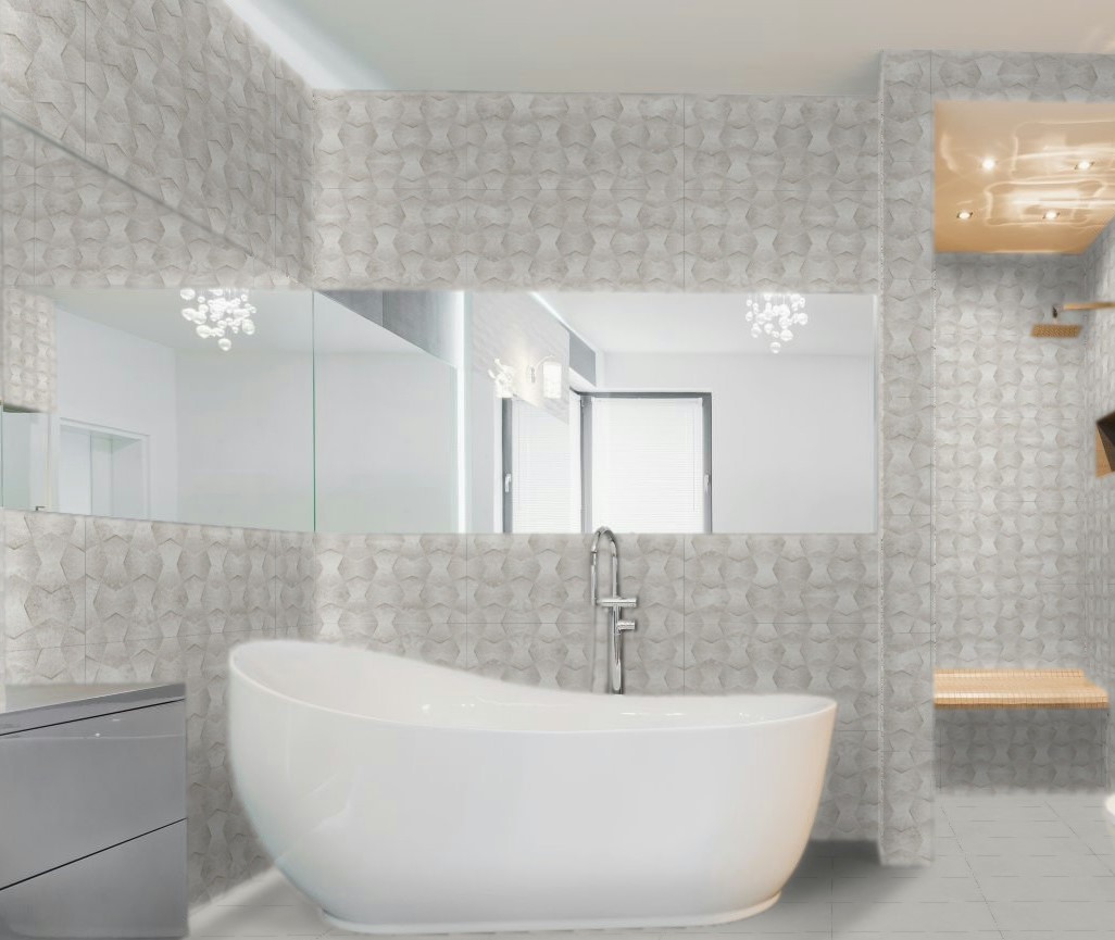 Rev. Kore Arena Moon Beige Wall and Floor Tiles Matt Porcelain Texture Effect SALONI 45X90CM image 24964