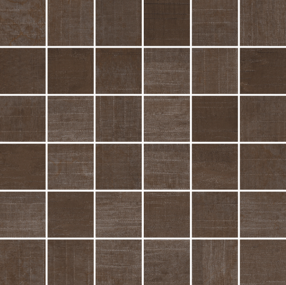 Malla Metal Oxido Brown Wall and Floor Tiles Matt Mosaics Decorative Effect Roca 30X30CM image 33489