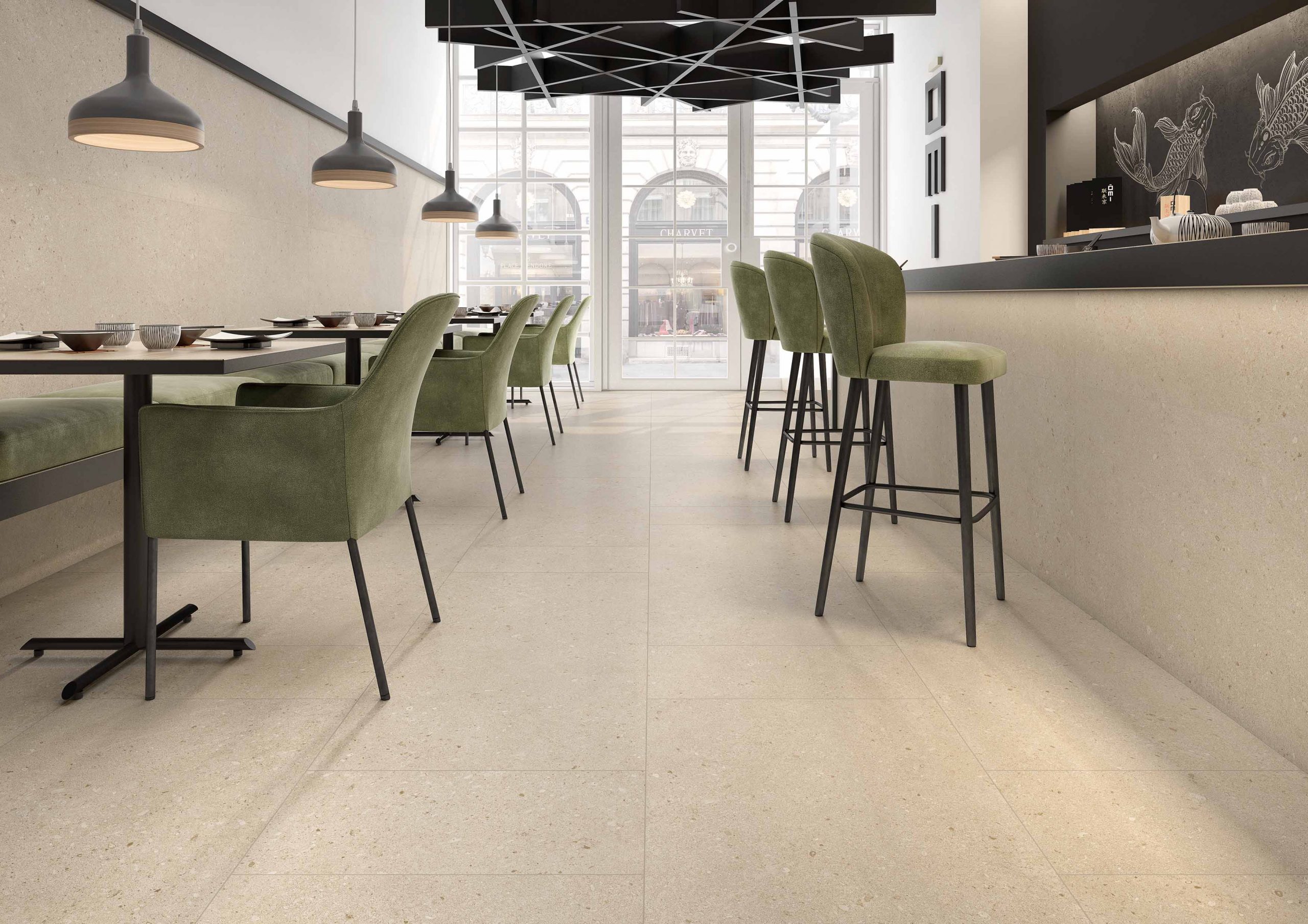Balance Arena Beige Wall and Floor Tiles Matt Porcelain Terrazzo Effect Roca 60X120CM image 23820