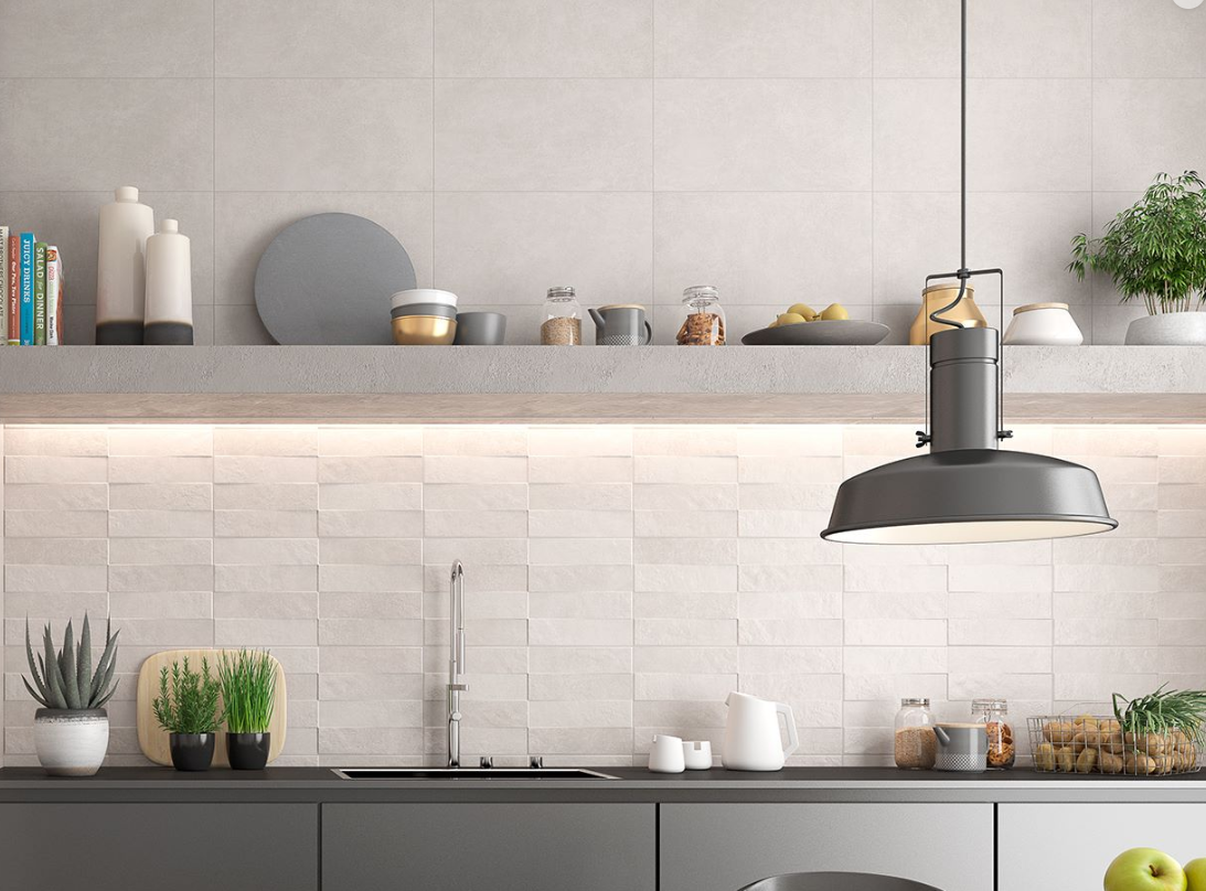 Rev. Marget Blanco Quarter White Wall Tiles Matt Ceramic Texture Effect SALONI 31X60CM image 24098