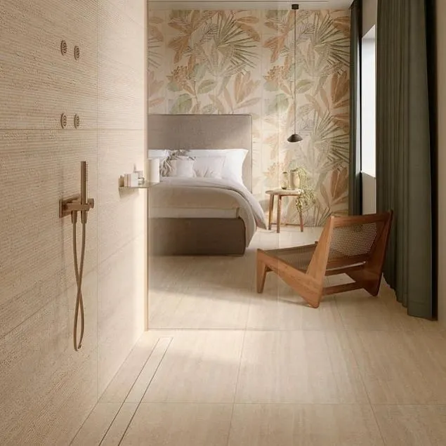 Mystone Travertino Classico Lux Light Beige Wall and Floor Tiles Matt Porcelain Stone Effect MARAZZI 60X120CM image 30053