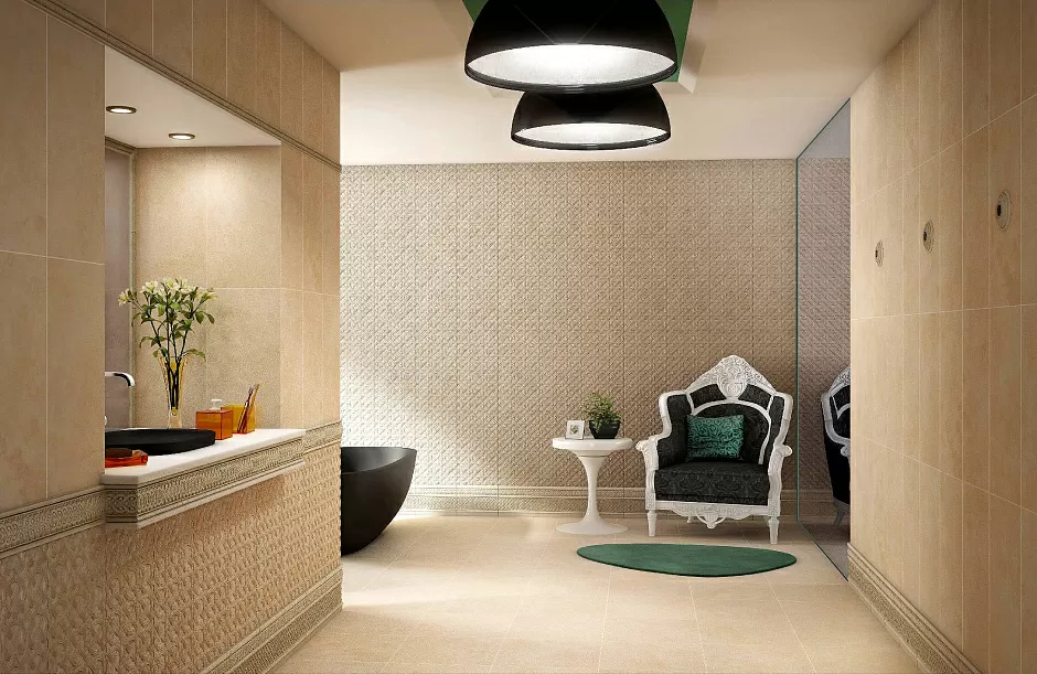 Civis Beige Wall Tiles Matt Ceramic Marble Effect SALONI 31X60CM image 12267