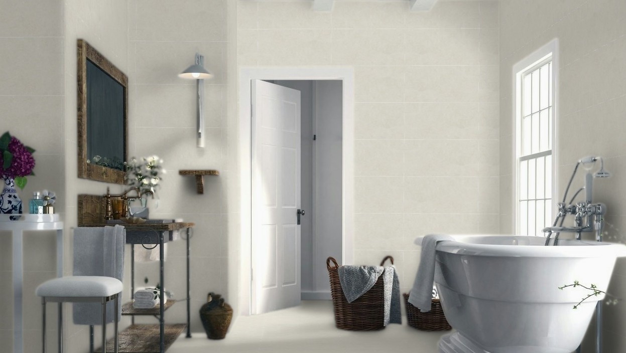 Lightstone cream Wall and Floor Tiles Matt Porcelain Stone Effect Vitra 30X60CM image 27040