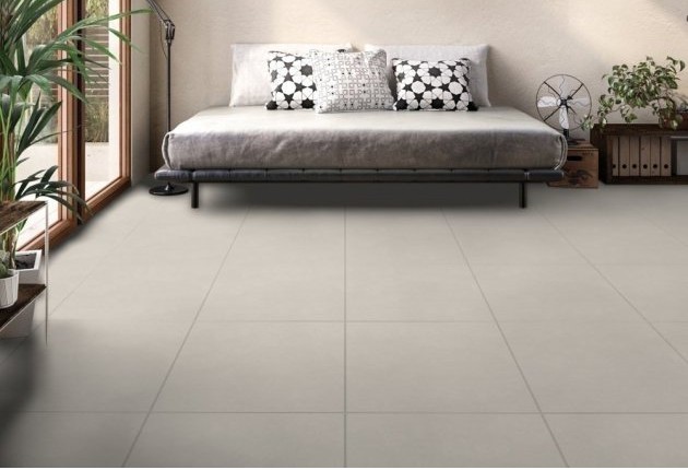 Lounge Light Grey Wall and Floor Tiles Glossy Porcelain Concrete Effect RAK 60X60CM image 21315