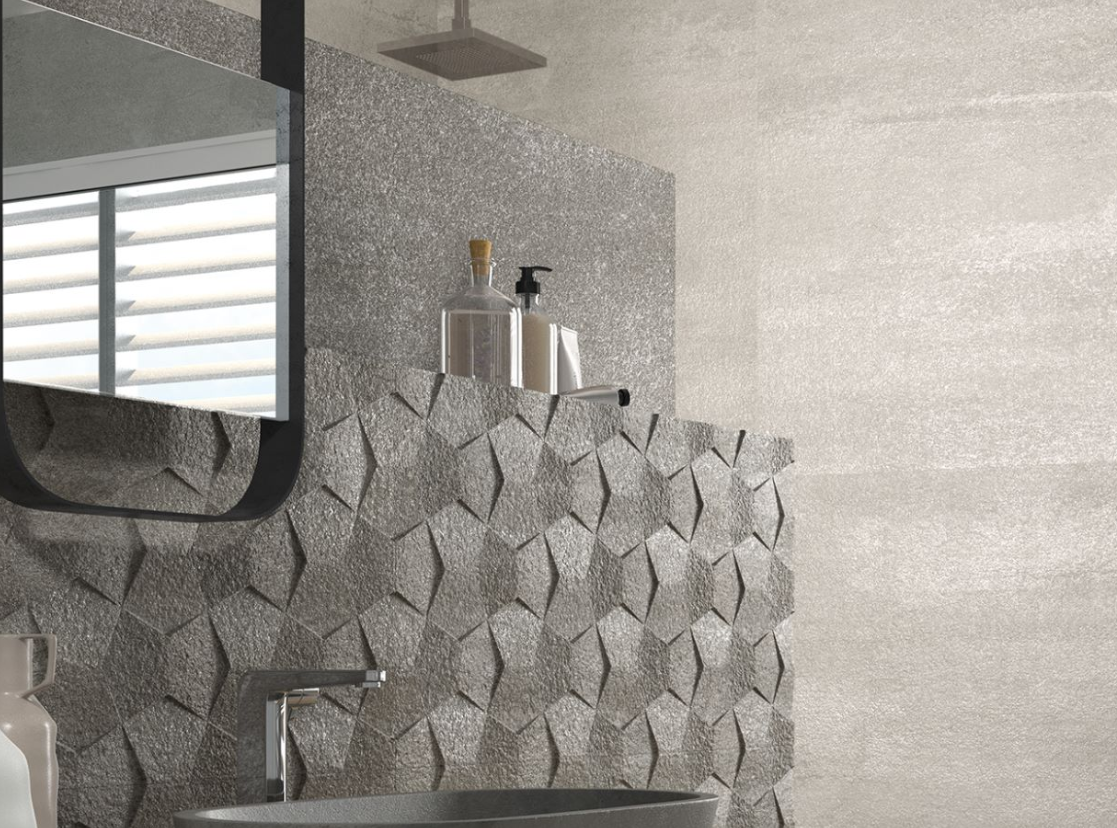 Pav. Moon Ceniza Grey Wall and Floor Tiles Matt Porcelain Terrazzo Effect SALONI 45X90CM image 24078