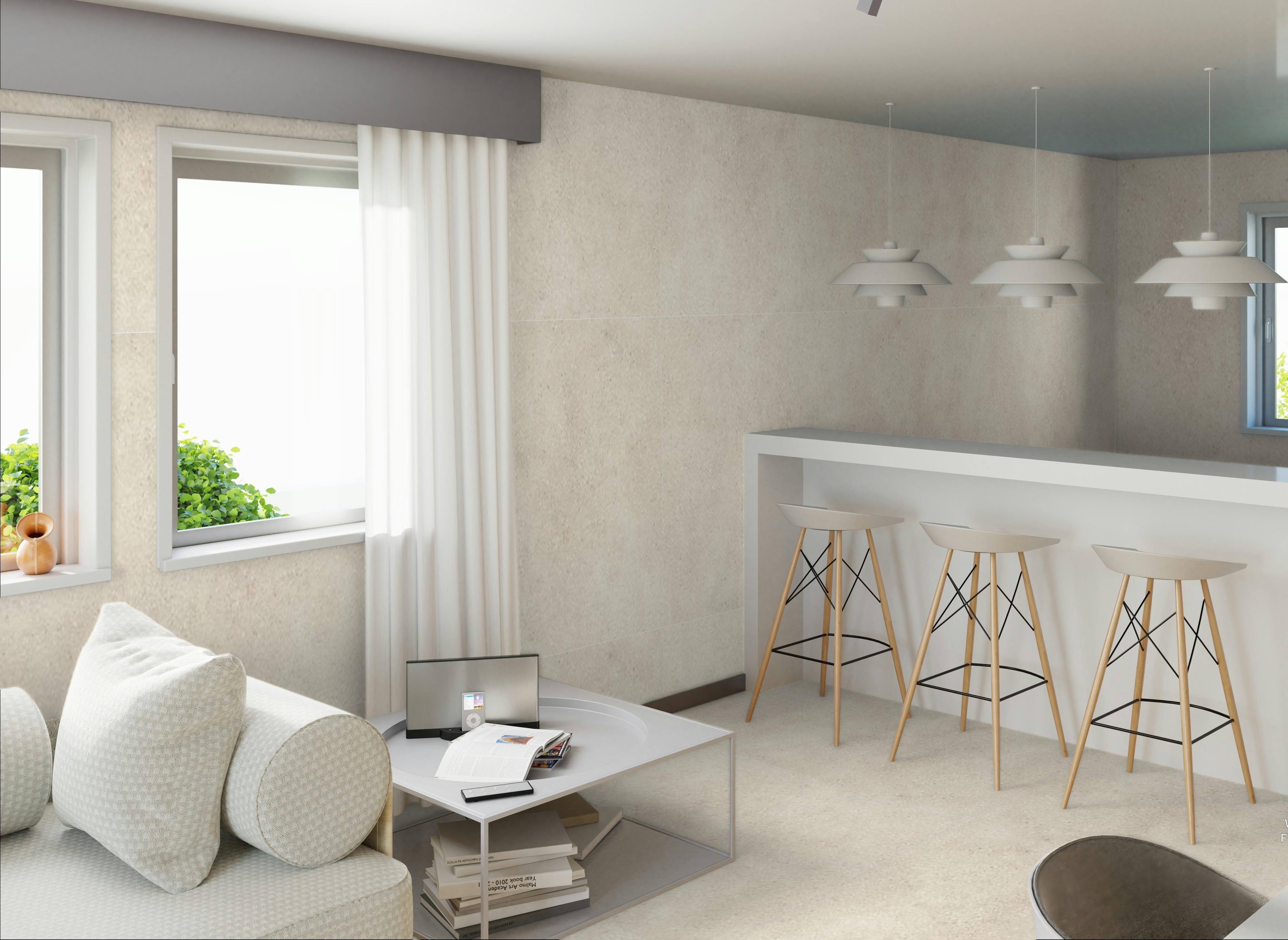 Lm Th Couvet Arena Mt Beige Wall and Floor Tiles Matt Porcelain Stone Effect Roca 120X120CM image 29005