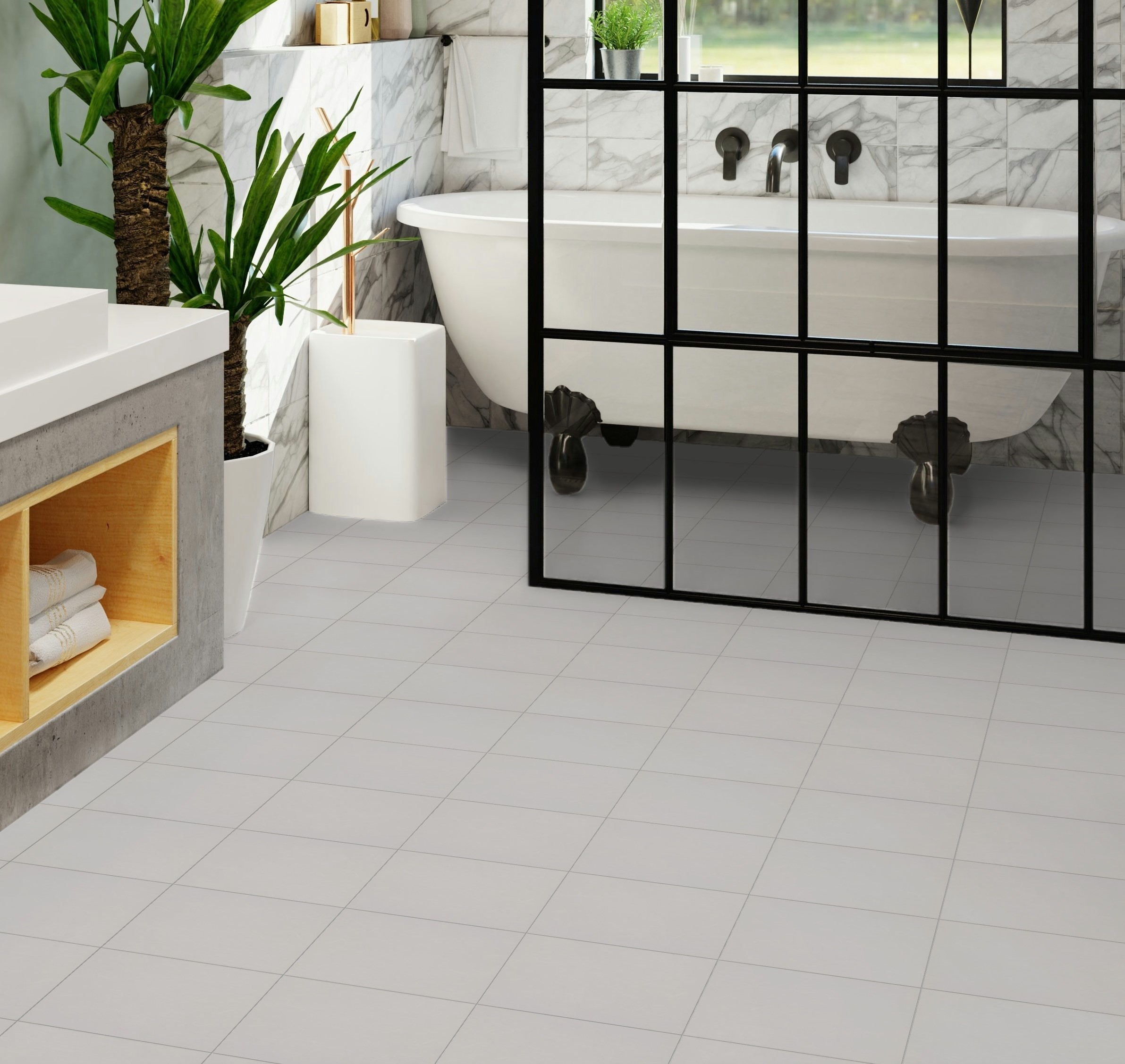 Fil Blanco Grey Floor Tiles Matt Stone Effect SALONI 29.50X29.50CM image 24911