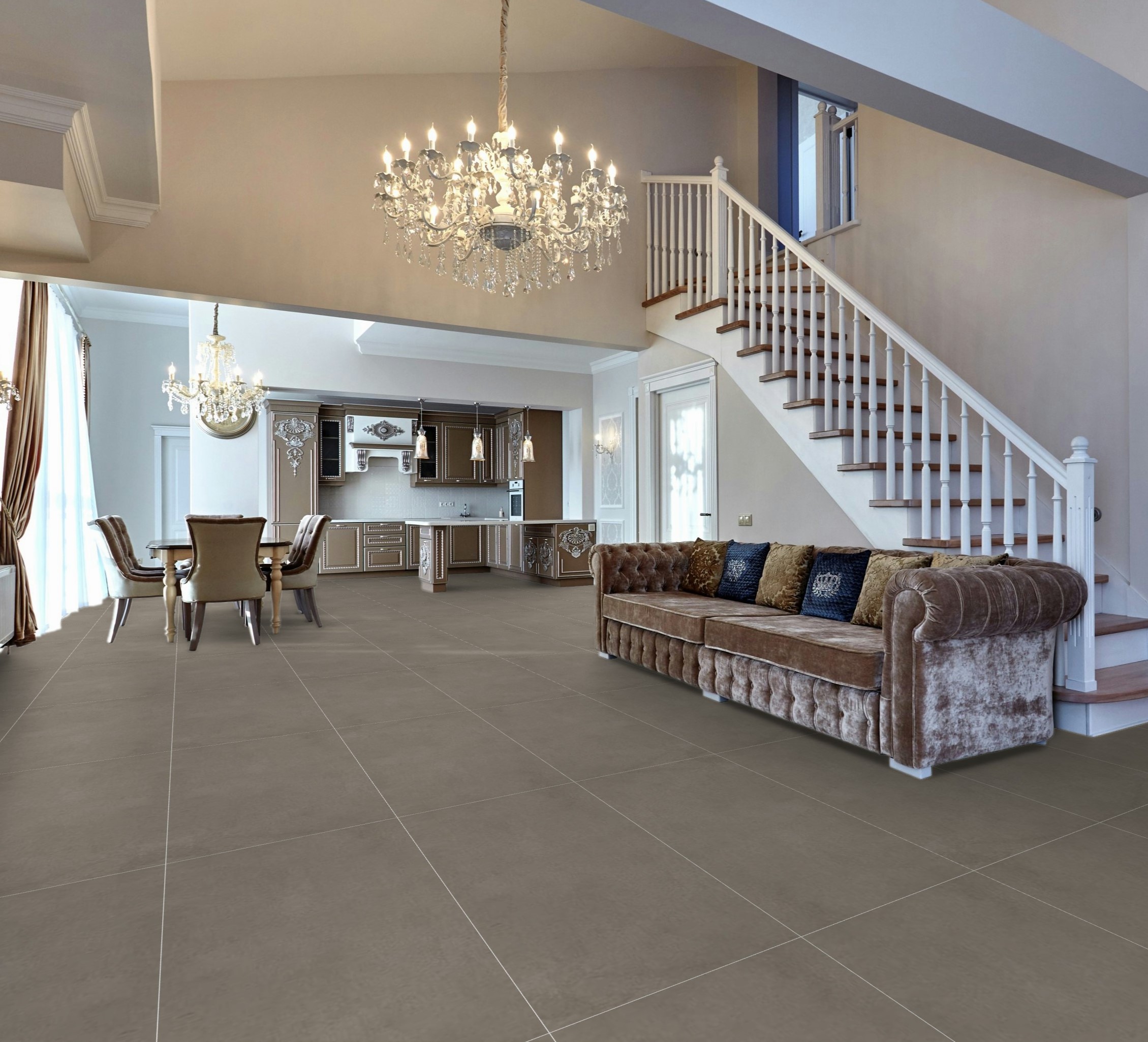 Revive Concrete Grey Wall and Floor Tiles Matt Porcelain RAK 60X120CM image 26969