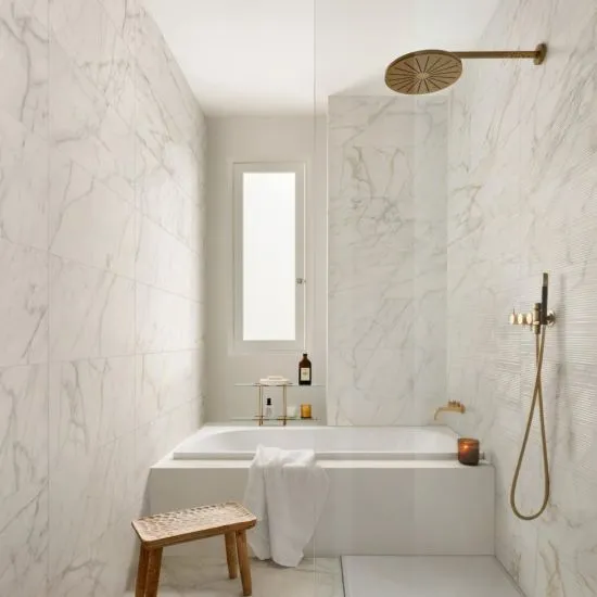 Fabula Wall Golden Gold Matt Ceramic Marble Effect MARAZZI 33X100CM image 11516