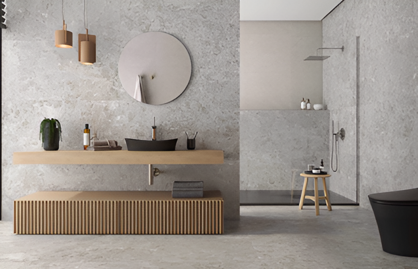 Marais Grey Wall and Floor Tiles Matt Porcelain Stone Effect Roca 60X120CM image 29033