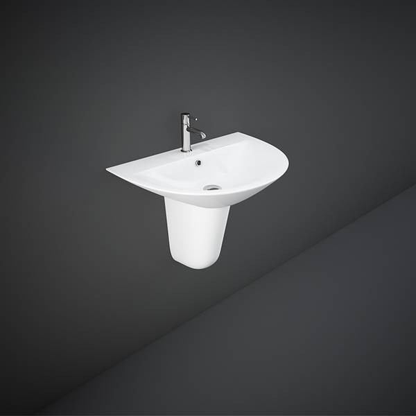 RAK-MORNING Alpine White Half Pedestal Wash Basins image 9493