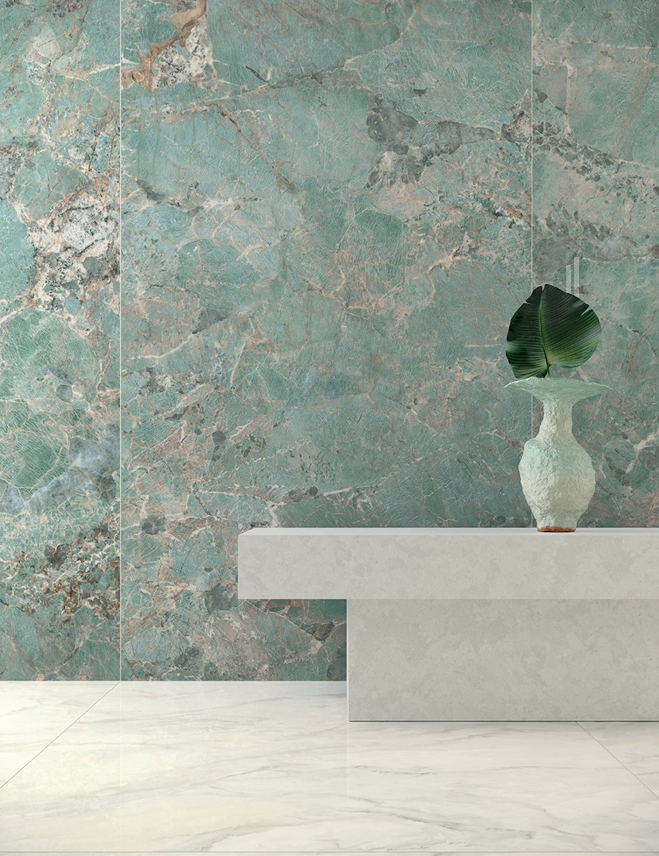 Foyer Royal Green Polished Wall and Floor Tiles Glossy Porcelain Marble Effect MARCA CORONA 120X120CM image 23113
