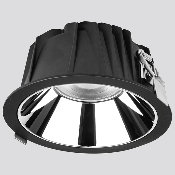 LED Recessed Ceiling Luminaire Anti-Glare 55W Cutting Size200MM-Black