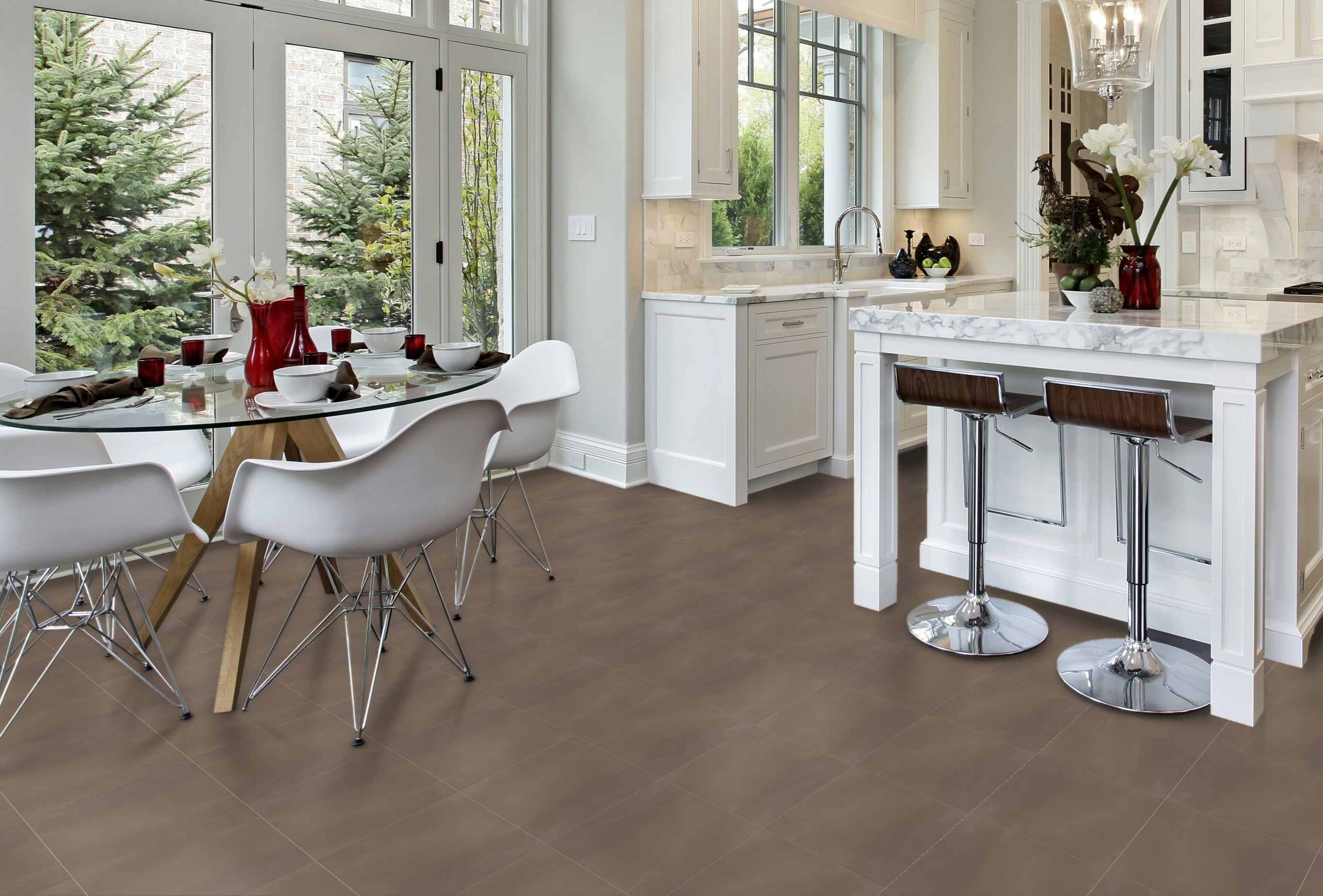 Baltic Nogal Elegant Brown Floor Tiles Matt Ceramic Stone Effect SALONI 29.50X29.50CM image 29123
