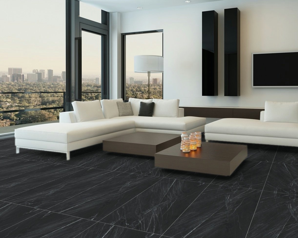 Mystery Black Cial Wall and Floor Tiles Matt Porcelain Stone Effect Roca 60X120CM image 24831