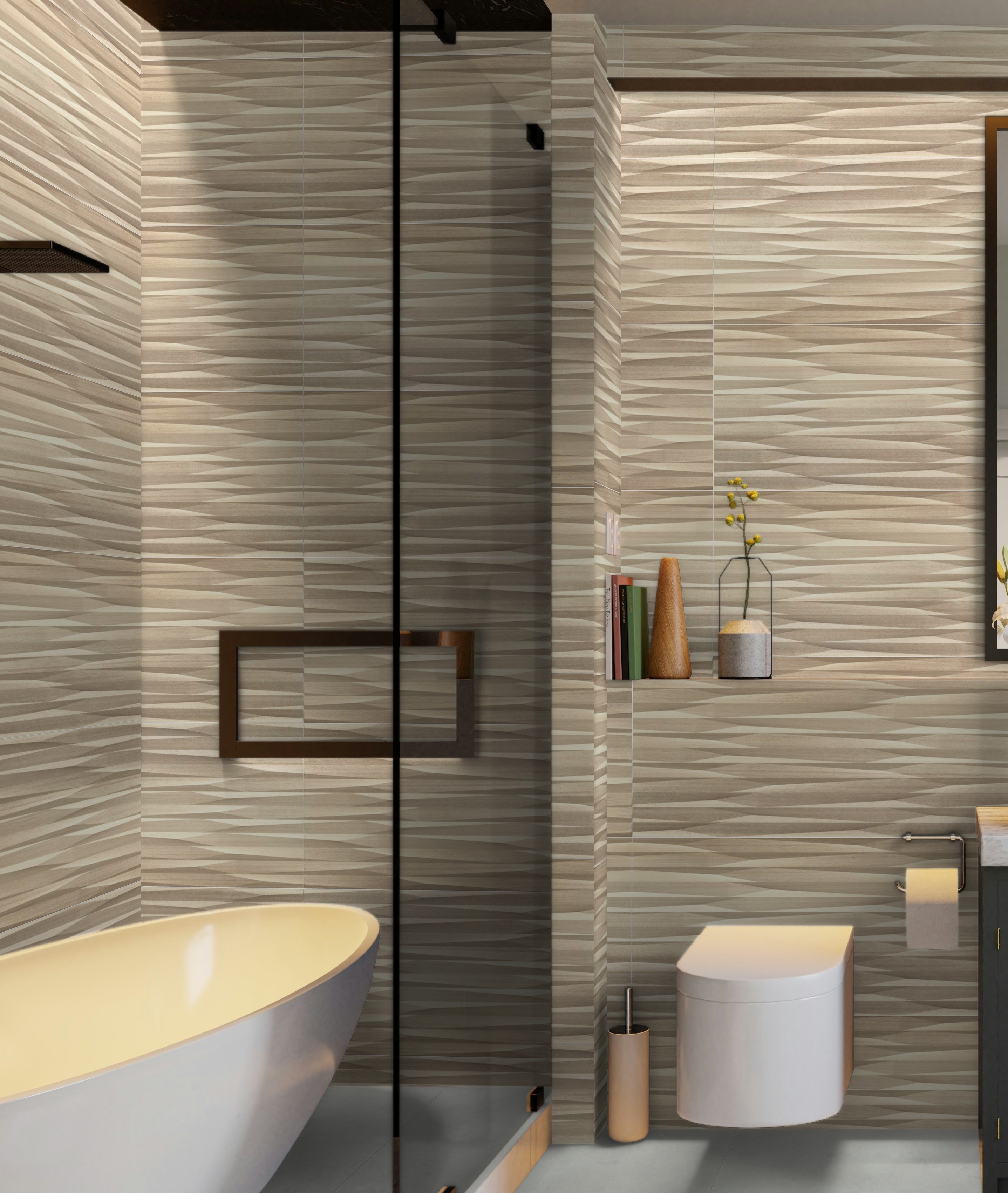 Nabina Ceramic | Rev. Prismas Crema Eucalyptus Ivory Wall Tiles Matt ...