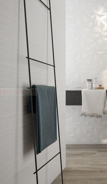 Rev. Glaze Blanco White Wall Tiles Glossy Ceramic Texture Effect SALONI 29.50X90CM image 24071