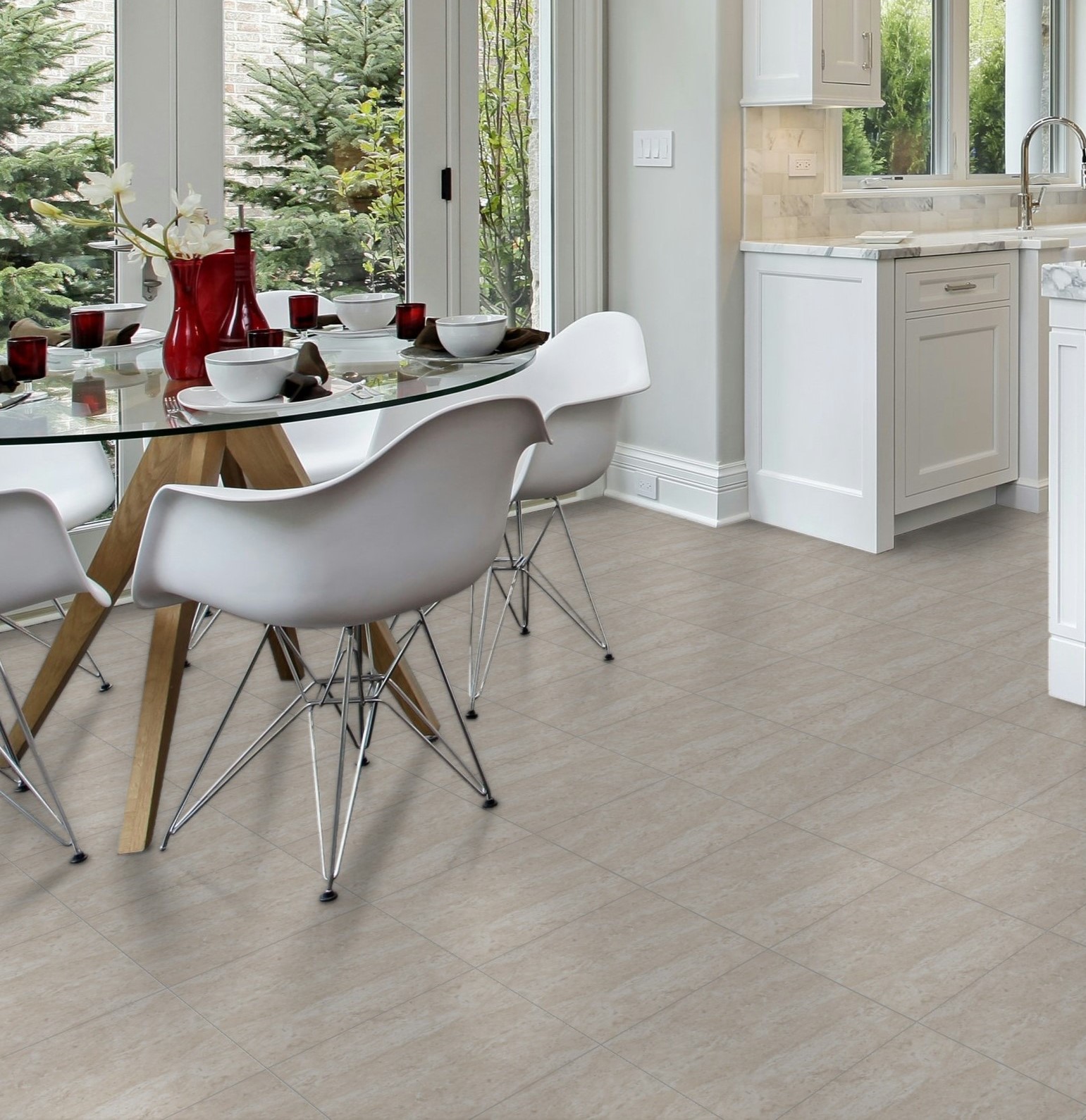 Romana Crema Beige Floor Tiles Matt Stone Effect SALONI 29.50X29.50CM image 24919