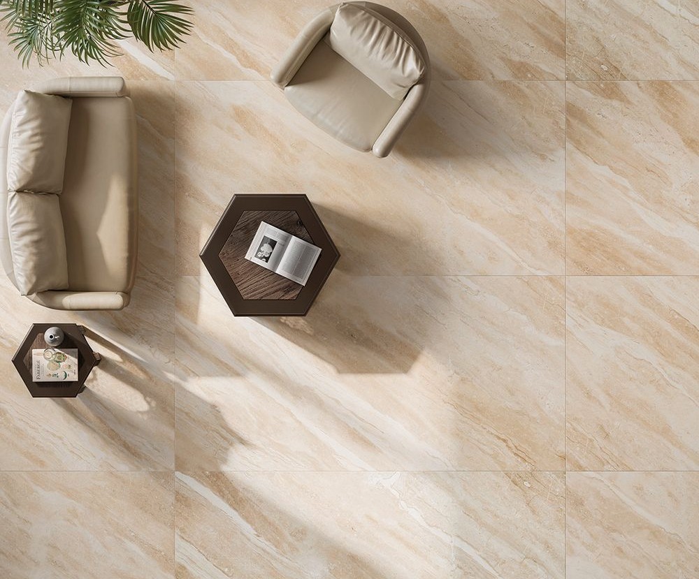 Breccia Daino Beige Wall and Floor Tiles Lappato Porcelain Marble Effect RAK 60X120CM image 21843