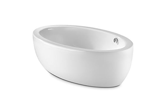 One-Piece Acrylic Oval Bathtub With Integrated Skirting and Stopper Set image 17368