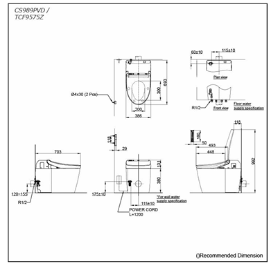 Washlet measurement
