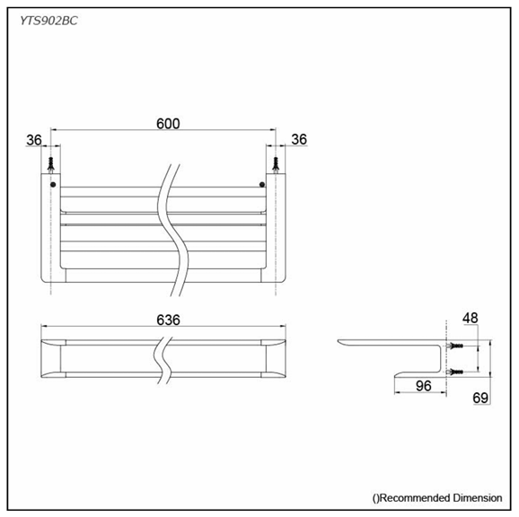 رف مناشف كروم سلسلة G measurement