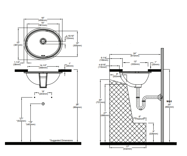 Nabina Ceramic | Under Counter Wash Basin White