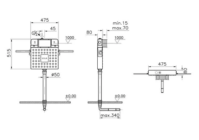 Concealed Cistern Tank Without Frame Mix Prime measurement