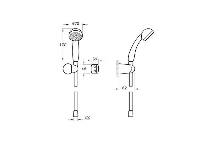 Hand shower Chrome measurement
