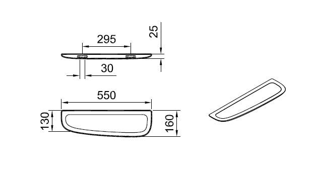 رف خشب البلوط الداكن measurement