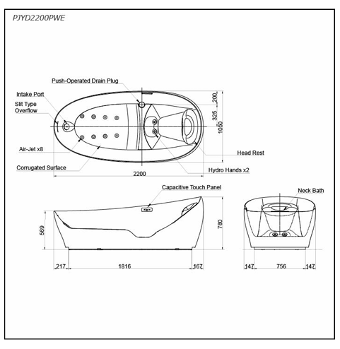 Floatation Bathtub measurement