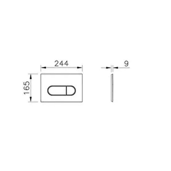 لوحة دفع مرحاض سوداء غير لامعة مستديرة الجذور measurement