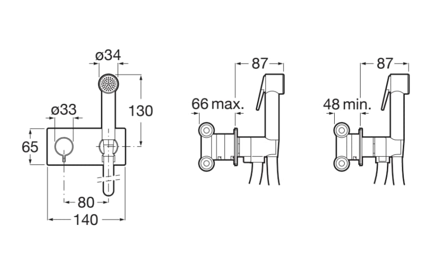 Be Fresh Bidet shower kit progressive mixer measurement