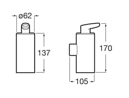 Hotels Wall-mounted gel dispenser measurement