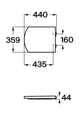 Hall Soft-closing lacquered seat and cover for toilet measurement