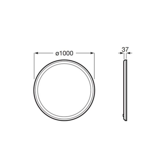 Illuminated Mirror Chrome Iridia measurement