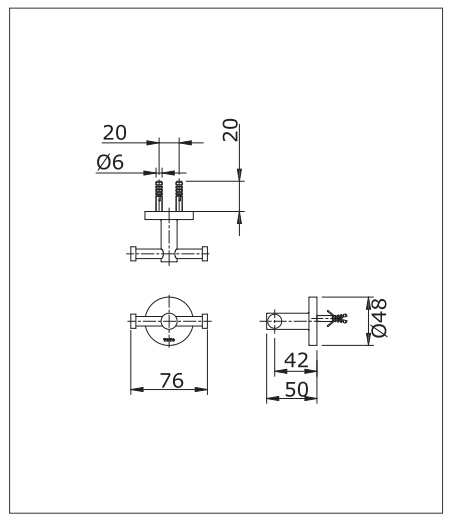 خطاف رداء مزدوج مطلي بالذهب الفرنسي المصقول من سلسلة سلسلة الانا measurement